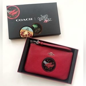 Coach x Wizard of Oz 77971B Small Wristlet Wallet Red Ruby Slippers with Box